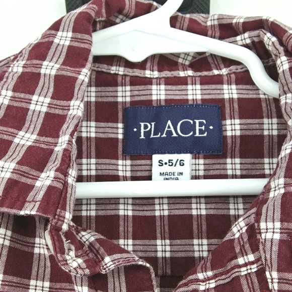 💙 PLACE Button Down Long Sleeved Check Shirt - Picture 2 of 4